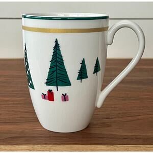 Kate Spade Lenox Arbor Village Red Mug Cup New York Coffee Tea Collectible
